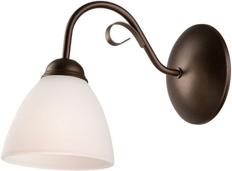 Lamkur Adelle Wandleuchte mit Glasschirm braun, 1x E27