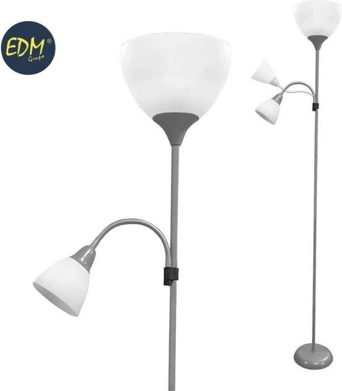 EDM - Stehleuchte Modell boston silber e27 60w und Leser e14 40w