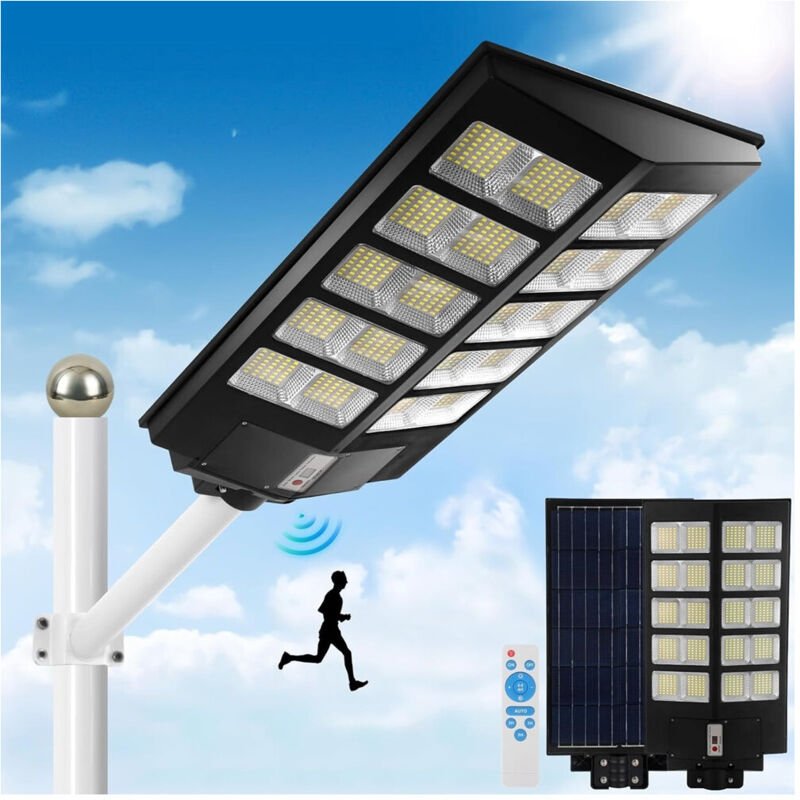 Trade Shop - Solar-LED-Straßenlaterne 6500K 800LED Infrarot-Bewegungsmelder Wasserdicht IP67 -