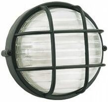 Schwarze Deckenleuchte aus Aluminiumdruckguss mit geprägtem Glasteil - Höhe der Lampe: 155mm - IP54