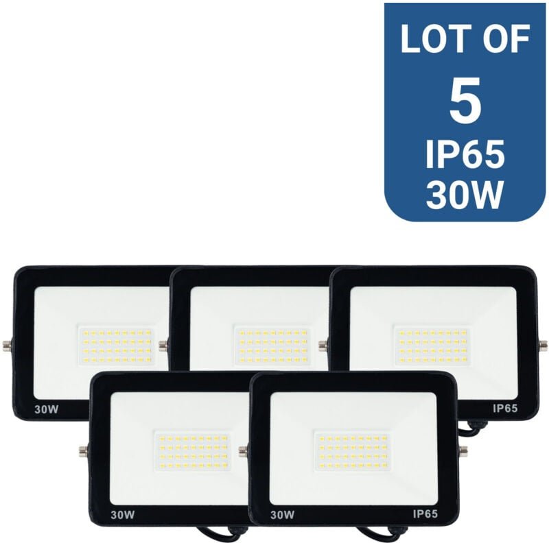 Pack x 5 - LED-Außenstrahler - 30W - 95lm/W - IP65