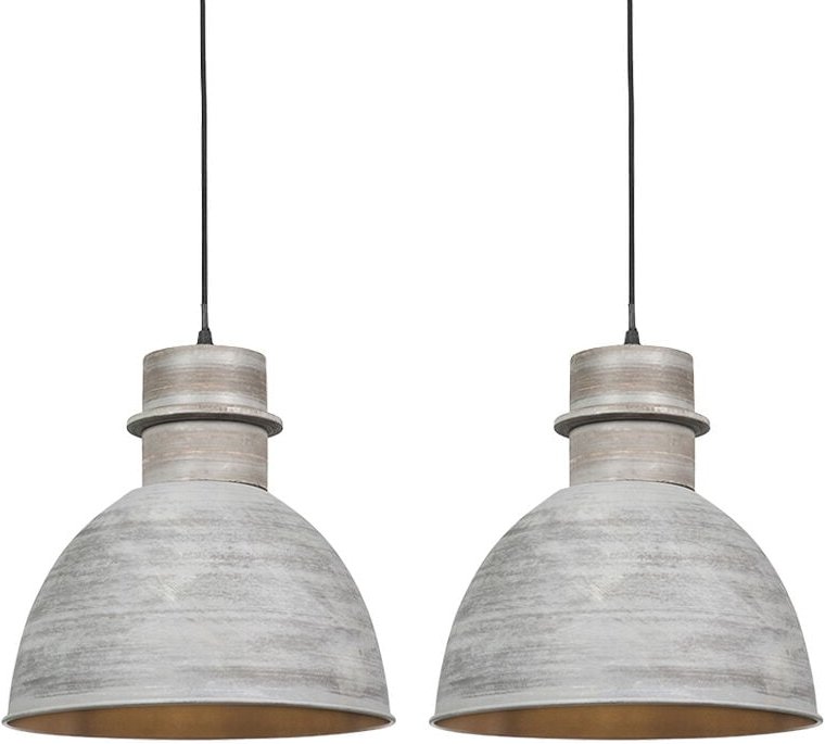 2er Set Country Hängelampen grau - Dory