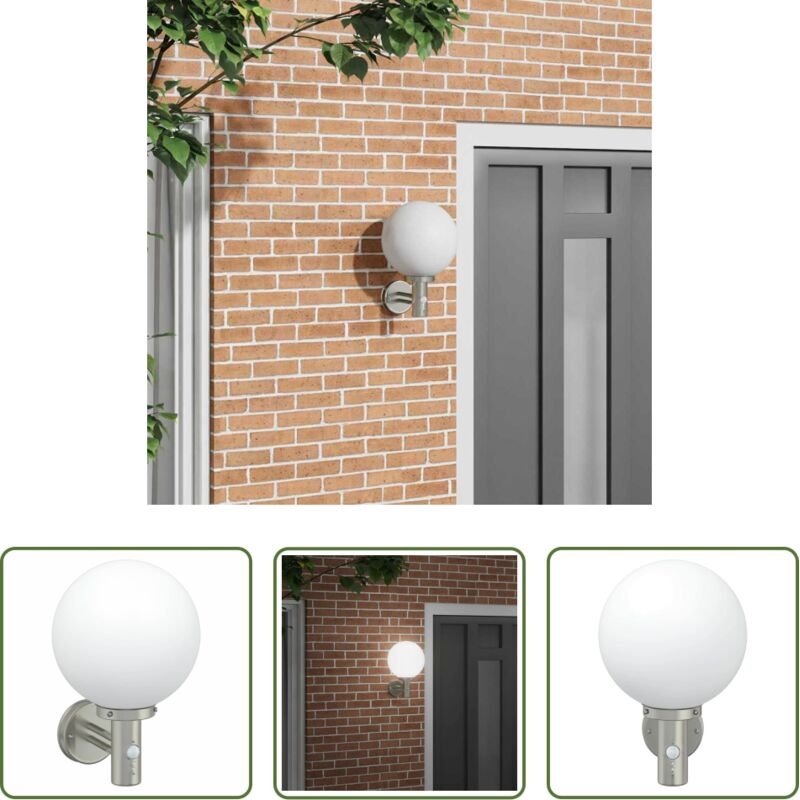 Außenbeleuchtung - Außenwandleuchte Silber 28 x 25 x 38 cm Edelstahl und Plastik