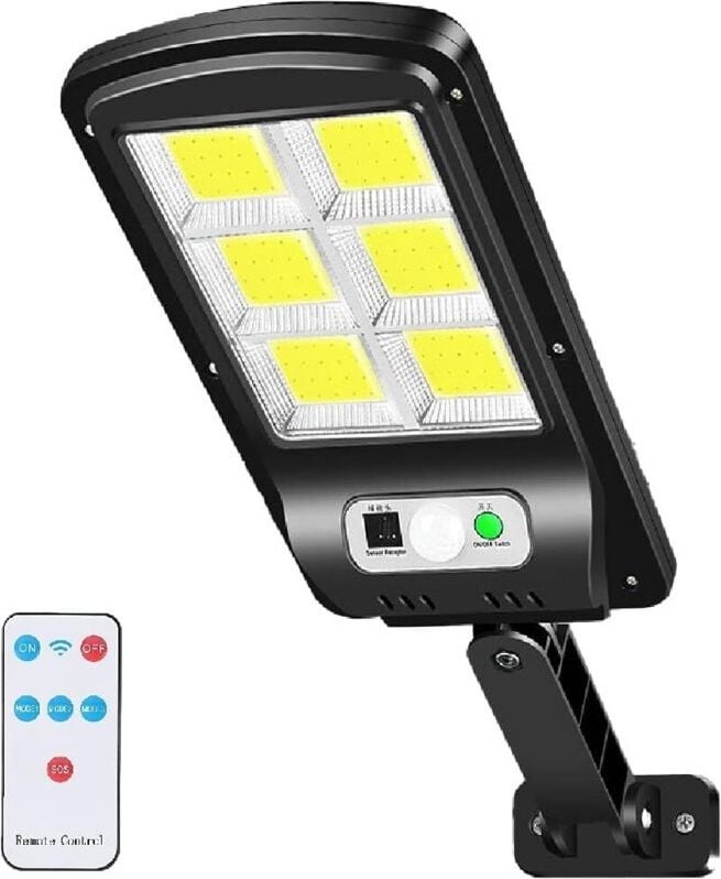 Vtizikl Lampe Solaire Extérieur, 6000LM LED Réverbères Lumière Solaire Projecteur Détecteur de Mouvement 3 Modes IP67 ét...