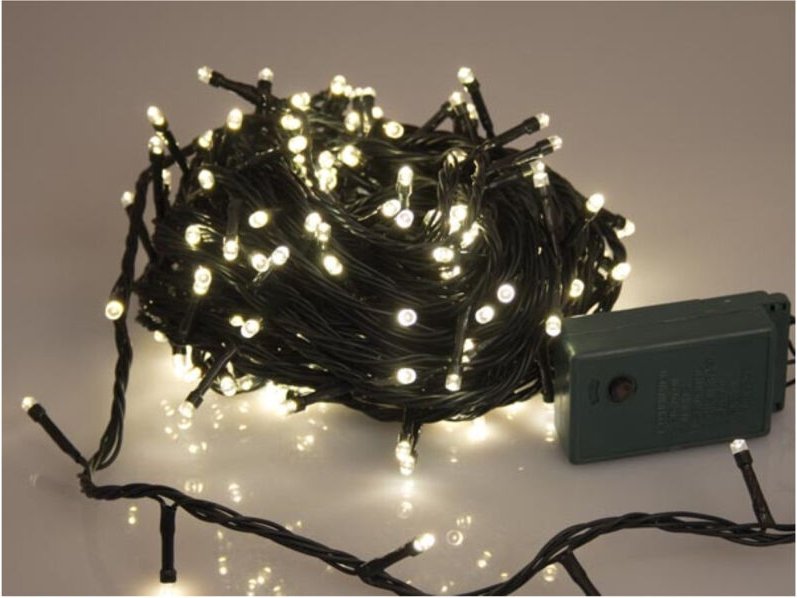 Sparkle Light LED - 16 m - 240 Warmweiß-Lampen - Grüner Kabel - Dimmer