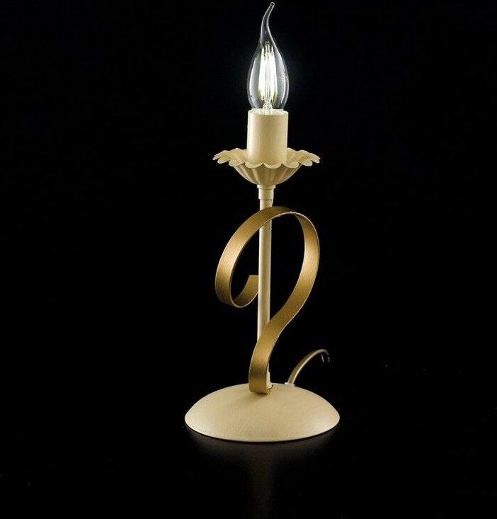 Tischlampe aus Eisen Elfenbein Gold Decape One Light 13x h25 cm