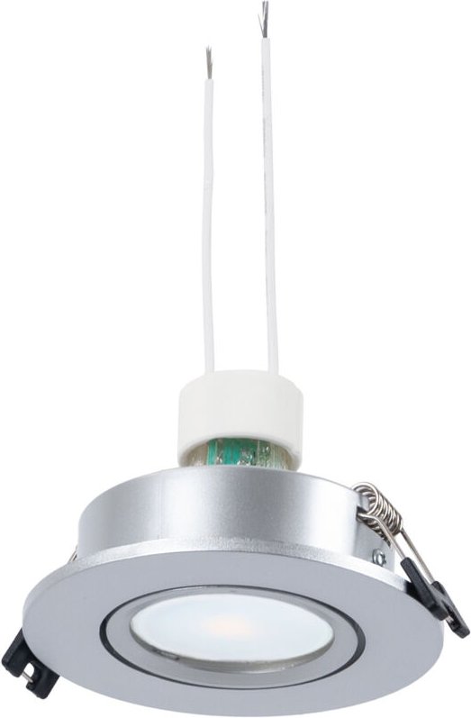 SET - Kippbarer Einbaustrahler Ø90mm (silber) + 5,4W GU10