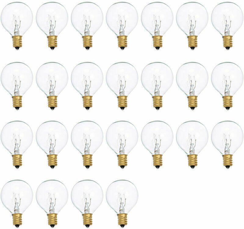 G40-Ersatzlampen, G40-Glühbirne, 7 W, 220–240 V, klare Kugelform, E12-Sockel, 25er-Packung, Kaltweiß
