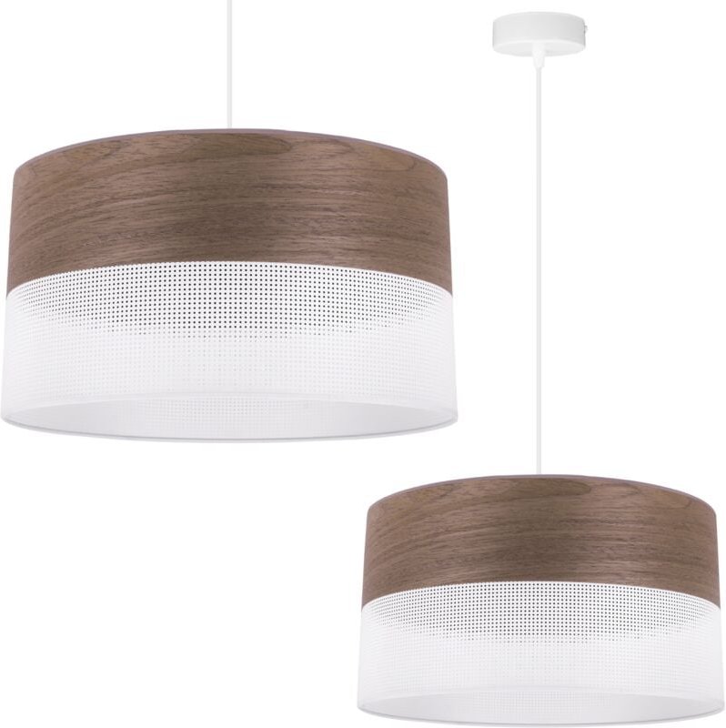 Thumbnail - Einzelne Hängelampe, Lampenschirm Aus Nussbaumfurnier, 40 Cm