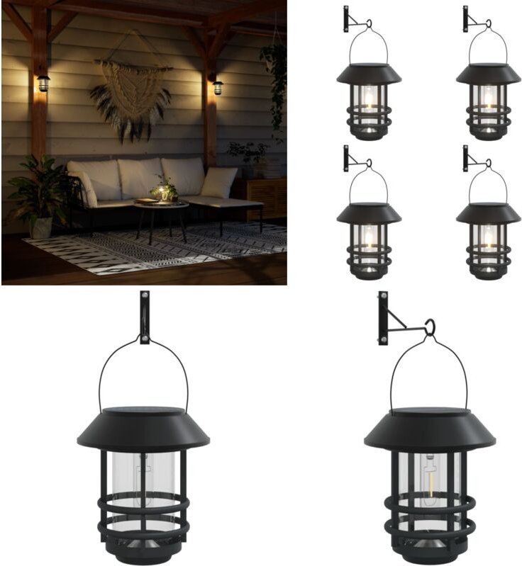 Thumbnail - Solar-Außenwandleuchten 4 Stk. Weiß - Solarlampen - Außendeko - Gartenbeleuchtung - Wandleuchte - LED-Gartenleuchte - Ho...