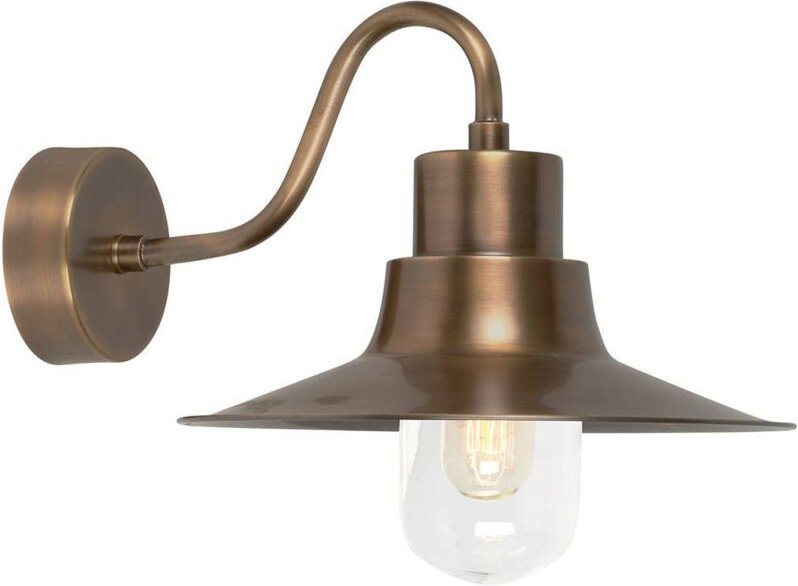 Sheldon - 1 Licht Outdoor Fisherman Dome Wandleuchte Messing IP44, E27 - Elstead