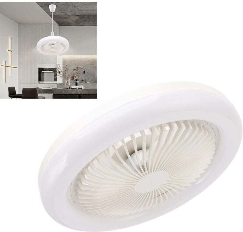 Deckenventilatoren mit Fernbedienung, 36W Deckenventilator 9,8 Zoll Kleine Leise LED-Ventilatorlampe E27 für Schlafzimme...