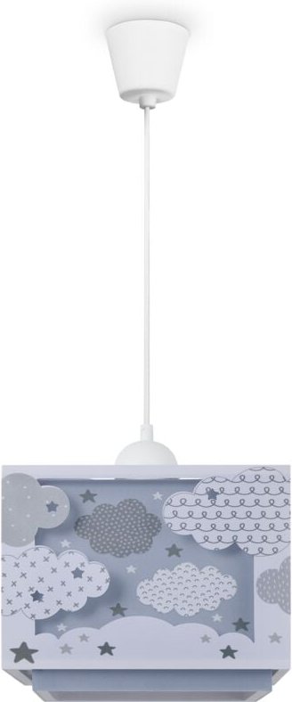 Thumbnail - Kinderzimmer Hängelampe Lampenschirm Stoff Regenbogen Stern Löwe Dino Mond Pendelleuchte - Typ 1, Blau - Paco Home