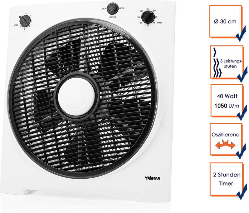Bodenventilator Tristar VE-5858 Weiß 40 W