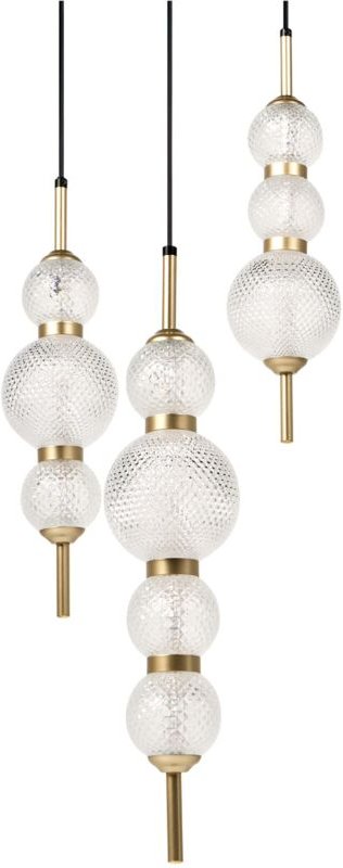 Hängeleuchte 3-flammig ARAS LED Glas Gold