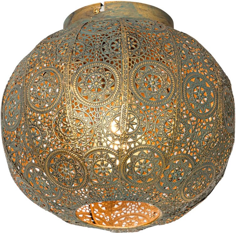 Orientalische Deckenleuchte Gold mit Grün 28,5 cm - Baloo