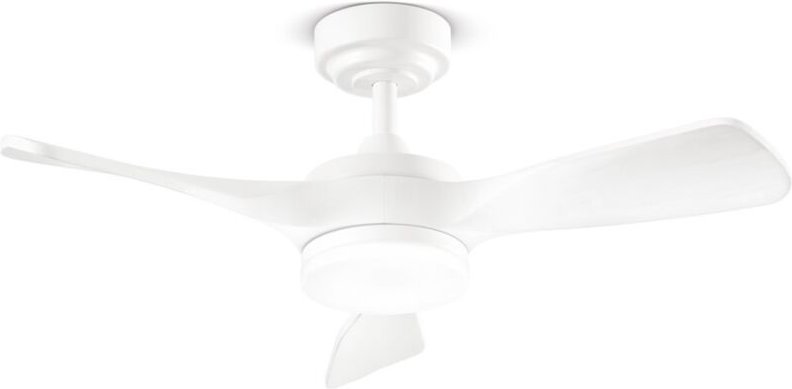 Sirio-Lüfter aus weiß lackiertem Metall, 18 w led 7186 b ct, Gleichstrommotor