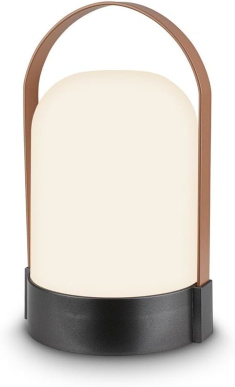 Briloner LED Tischlampe Kabellos 24cm 1W 90lm 3000K Warmweiß Dimmbar Anthrazit - Tischleuchte Wohnzimmer Terrasse Balkon