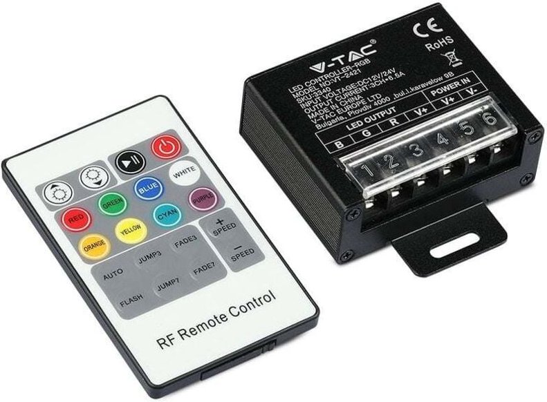 V-tac - LED-Leuchtband Zubehör Steuerungen Fernbedienung 20 Tasten IP20 RGB-Steuerung