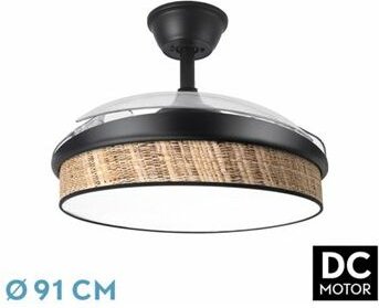 Ventilator dc fashion fan - Schwarz mit drei ABS-Schaufeln und dunklem Diffusordach 6 einstellbare Geschwindigkeiten 3 T...