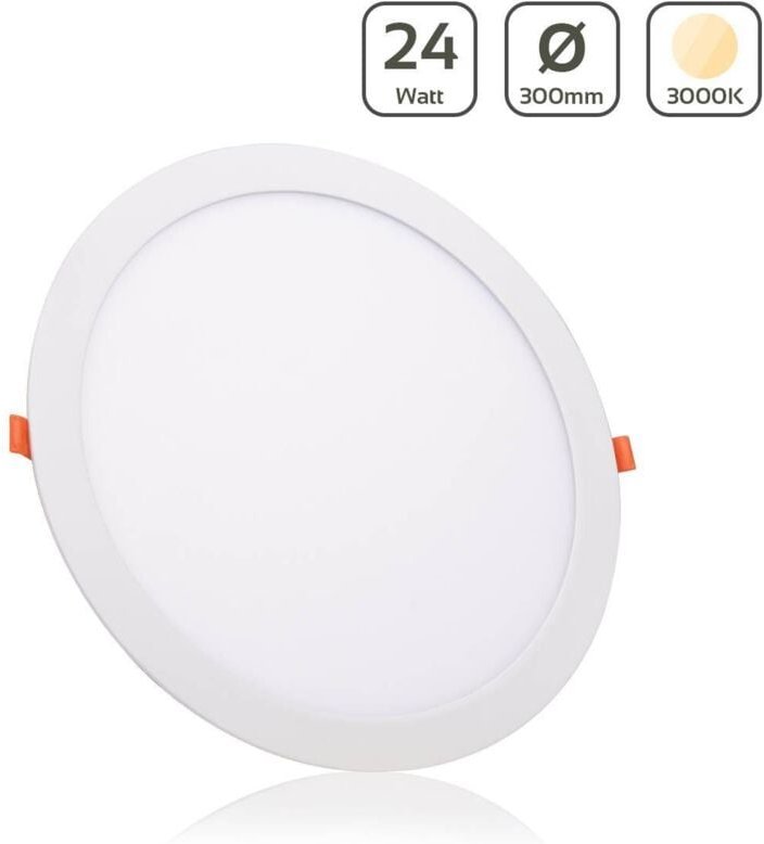 LED Panel Einbaustrahler rund weiss - Lichtfarbe: Warmweiß 3000K - Ausführung: 24W Ø300mm Ausschnitt Ø285mm