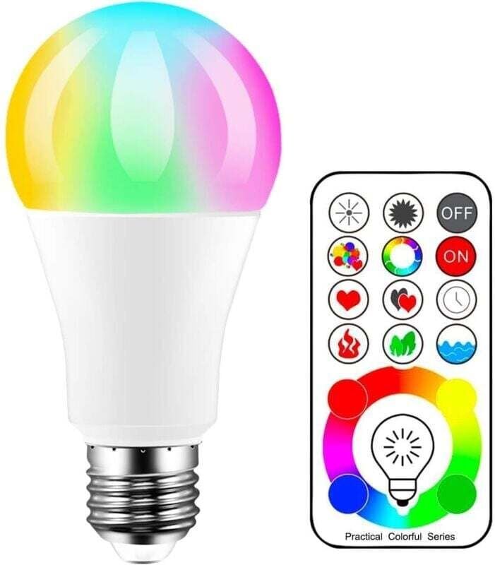 E14 LED-Lampe, farbwechselnde LED-Lampe, entspricht 70 W, Edison-Farbwechsellampe, RGB+Weiß, dimmbar – 120 Farbauswahlmö...