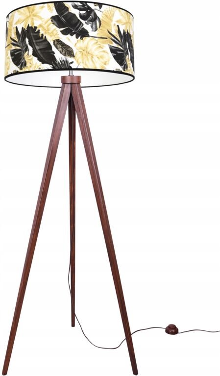 Stehlampe Stativ Lampenschirm Golden Blumen Led