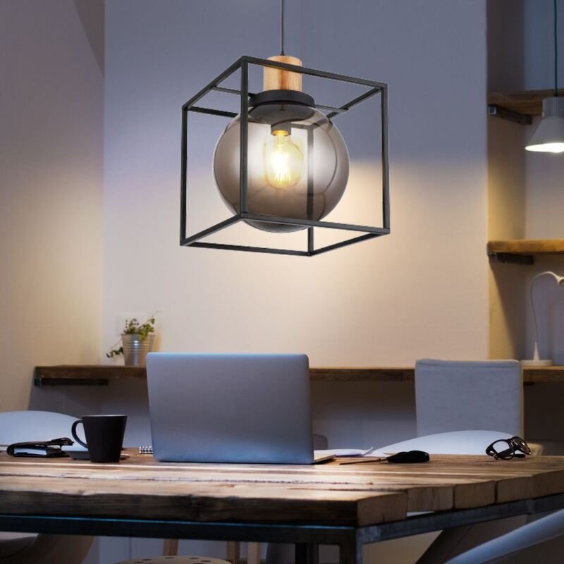 Globo Lighting - Kugel Hängelampe Kugel Lampen Wohnzimmer Pendelleuchten Esszimmer, Rauchkugel Metall, 1x E27, LxBxH 28 ...