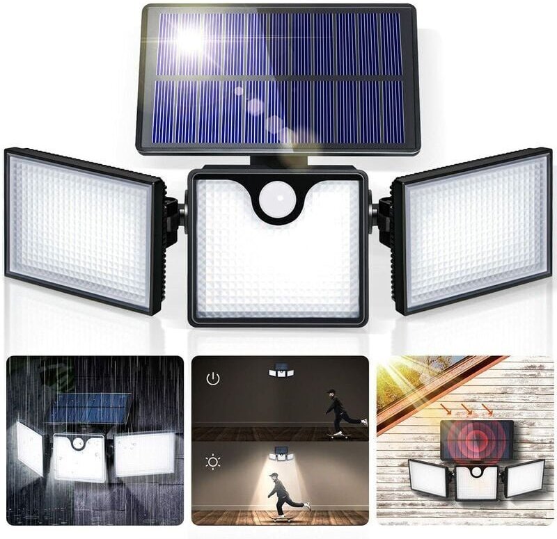 Solarleuchte für den Außenbereich, Solar-Sicherheitsleuchte, kann in Garagen und Gärten verwendet werden, 360 Grad verst...