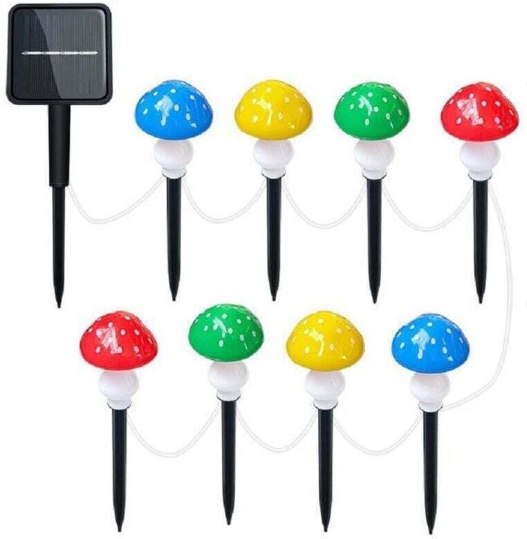 Pilzförmige Solar-Gartenleuchten – 8er-Set – IP65 wasserdicht, 8 Modi – Dekorativ für Rasen, Terrasse, Zaun, Balkon – We...