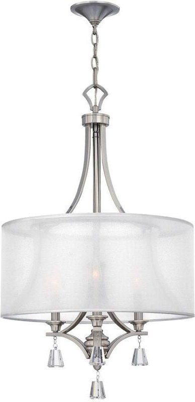 Elstead - Kronleuchter Hängelampe Deckenleuchte Stahl Leinen Kristalle d 48,3 cm Luster