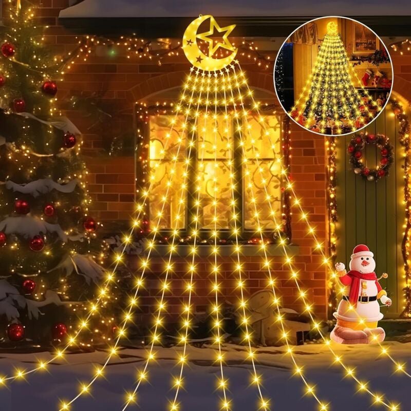 346 warmweiße LED-Lichterkette mit 8 Modi – perfekt für Partydekorationen, Weihnachten, Feiern und für den Innen- und Au...