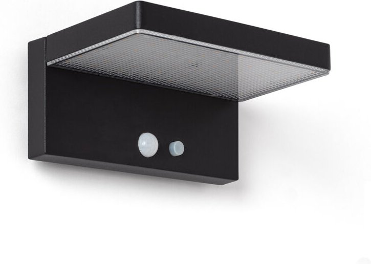 Thumbnail - Efectoled - Wandleuchte Außen Solar led 5W Aluminium mit Bewegungssensor Bran Schwarz