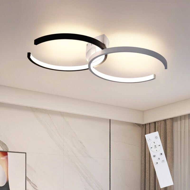 Led Deckenleuchte Wohnzimmer Deckenlampe Modern - Dimmbar mit Fernbedienung Schlafzimmerlampe 54cm 37W aus Metall Design...