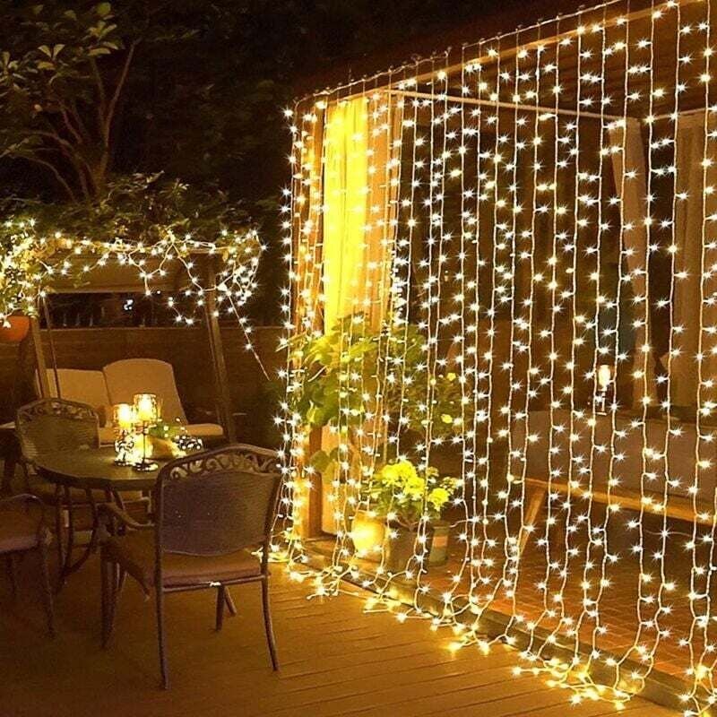 300 LED-Lichterkette mit Fernbedienung, Stecker für Vorhänge, für den Außenbereich, Fenster, Wände, Schlafzimmerdekorati...