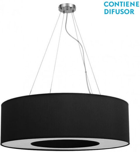 Große Pendelleuchte haiti 4xe27 chrom/schwarz regx80x80 cm