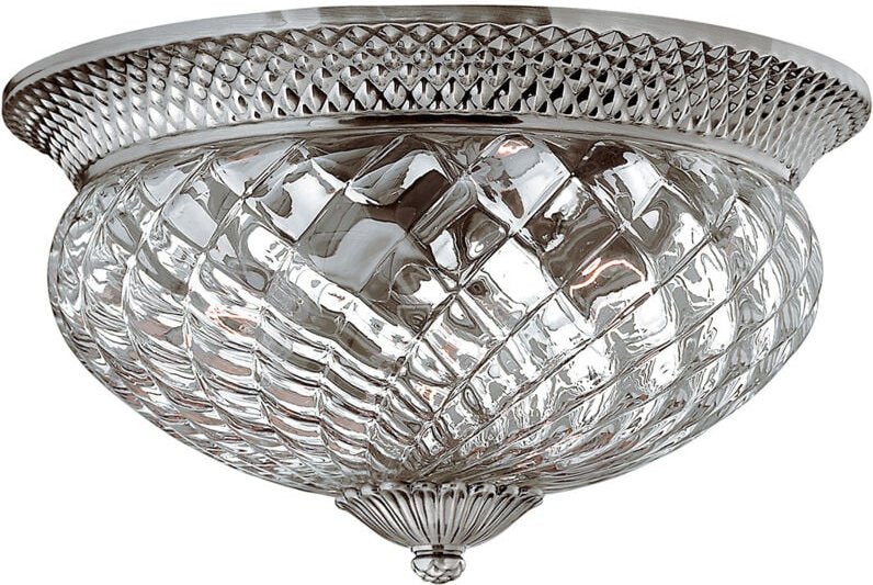 Elstead - Plantation - 3 Light Large Semi Flush Deckenleuchte Poliertes antikes Nickel, E27