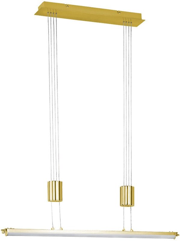 Wofi - led Pendelleuchte Hängelampe Deckenlampe Esstischleuchte Wohnzimmerleuchte, Metall Kunststoff messing, Höhenverst...