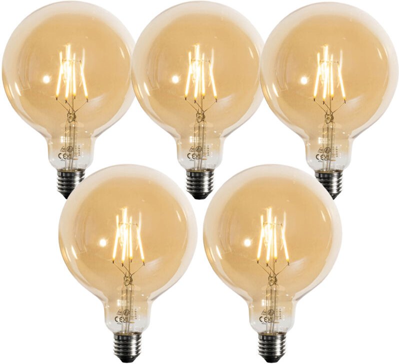 Luedd - Set mit 5 E27 3-Stufen-dimmbare LED-Lampe Gold G125 4W 450lm 2700K