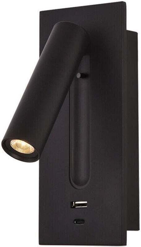 LED-Leseleuchte/Nachttischlampe mit verdecktem Schalter, Typ-C-Einbauleuchte, 350° drehbar, 90° klappbar, 3 W warmweißes...