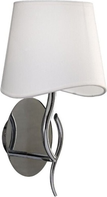 Inspired Mantra - Ninette - Wandleuchte geschaltet 1 Licht E14, poliertes Chrom mit elfenbeinweißem Schirm