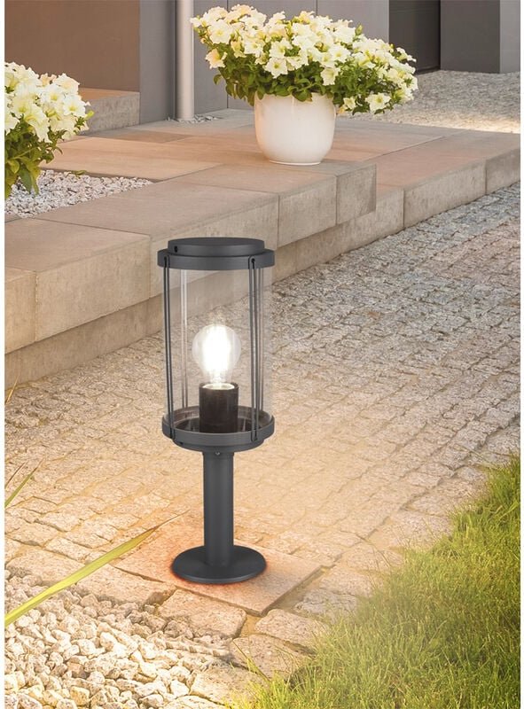 Meinewunschleuchte - led Sockelleuchte rund in Anthrazit Höhe 40cm, IP44