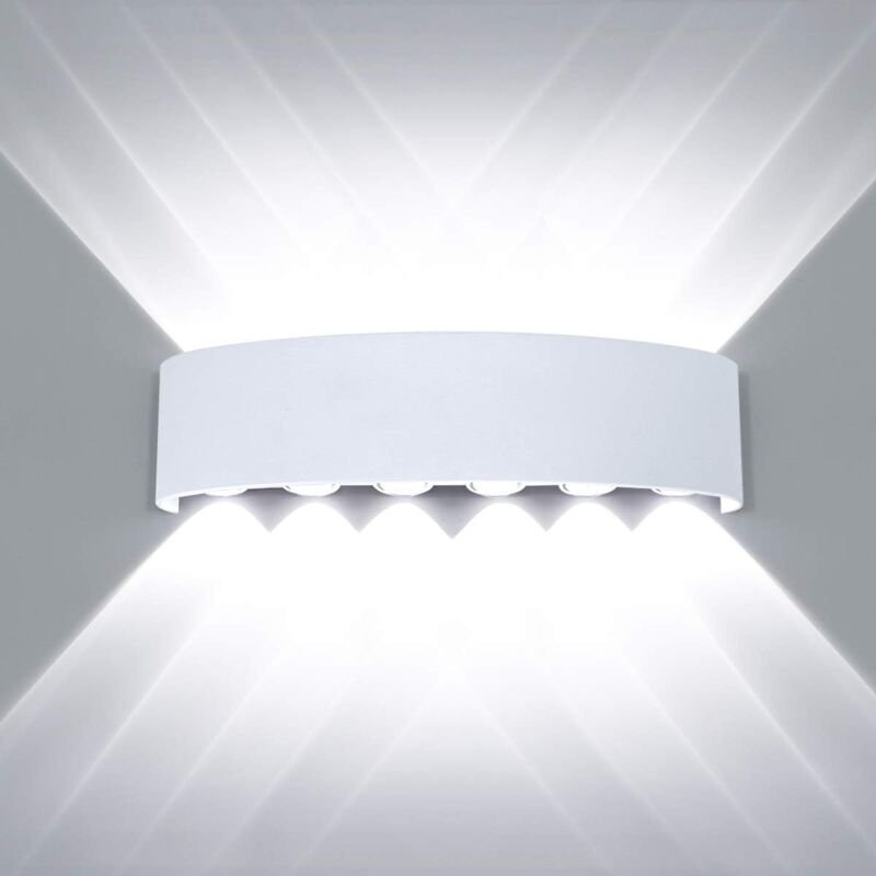 Ersandy - Moderne wasserdichte LED-Wandleuchte, Up-Down-Wandleuchte, Aluminium, LED-Wandleuchte, für drinnen und draußen...