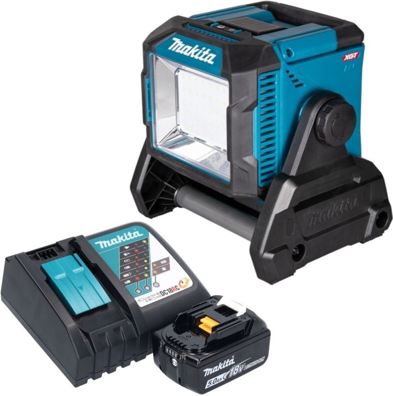 Thumbnail - Makita ML 005 G RT1 Akku Baustellenleuchte 18 / 40 V max. 3.600 lm + 1x Akku 5,0 Ah + Ladegerät