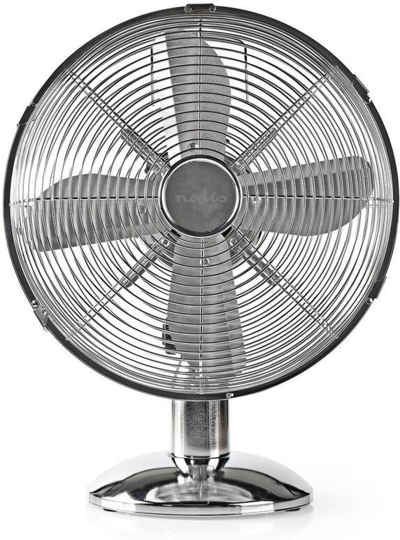 Tischventilator Netzbetrieben Durchmesser: 300 mm 35 W Schwingung 3-Gang Chrom