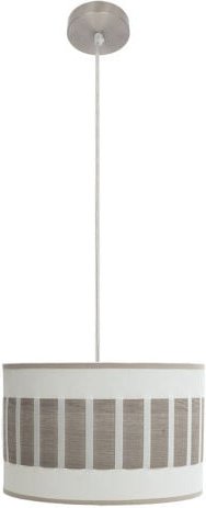 Fabrilamp - Ivanna Pendelleuchte 1xe27 Nickel/Weiß-Holz Grau Regx30x30 Cm