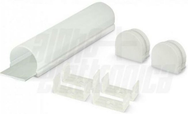 Alpha elettronica aluminium profil matt pc abdeckung ip65 2 meter jo380/172-12k