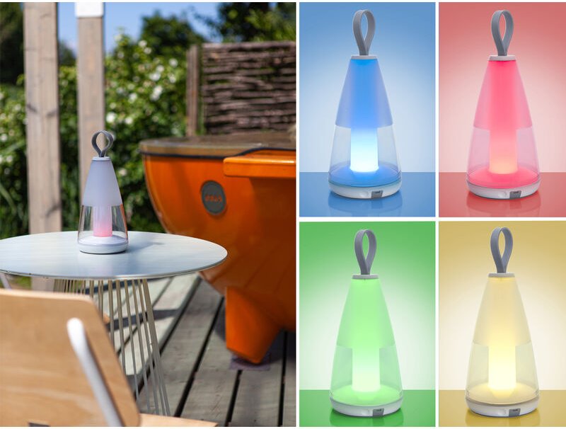 Thumbnail - Lutec - Smarte Akku led Außentischleuchte pepper mit rgb & Weißtöne dimmbar h: 22cm