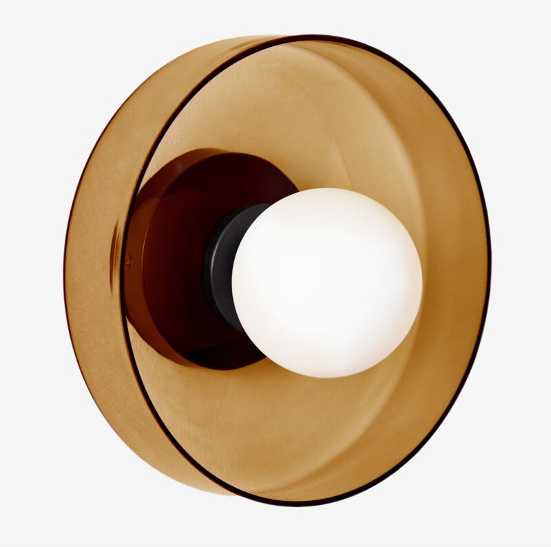 SKLUM Jaxal Badezimmer-Wandleuchte Geräuchertes Braun Ø25 cm