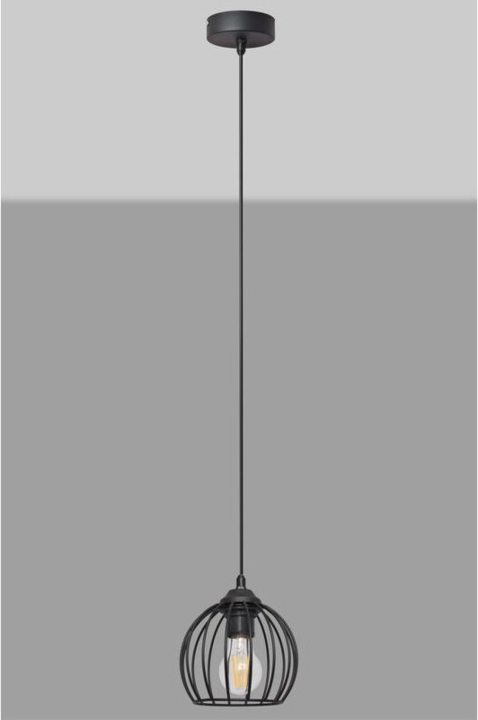 Mercure Drahtrahmen Pendelleuchte Schwarz 16cm - Helam